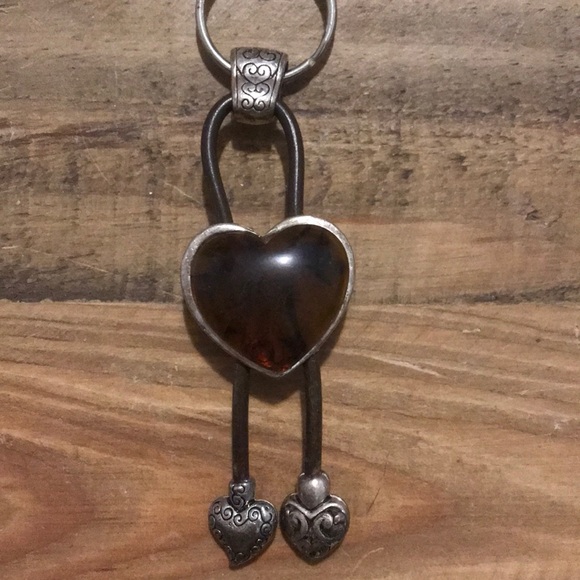 Key Chain Silver Colored With 3 Hearts Very Cute! - Picture 2 of 4